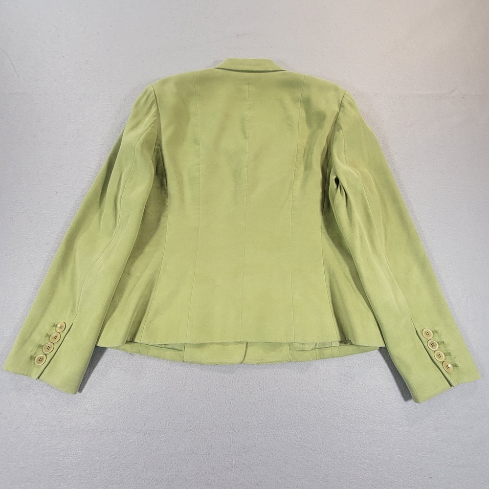 Vintage Talbots Faux Suede Blazer Career Jacket Sage Green Womens 12 Office Chic - Picture 11 of 12